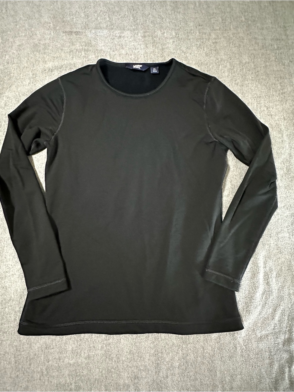 Lands' End Women's Black Long-Sleeve Crewneck Tee